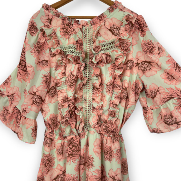 Happy X NATURE by Kate Hudson Floral Ruffled Dress Medium - Picture 2 of 7